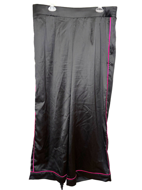 torrid Pants - Torrid Wide Leg High Rise Streaky Satin Pants Womens 1R Black Pink Pull On